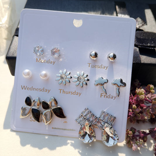 weekly earrings pack one