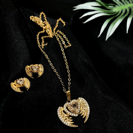 Golden Aerie pendant set (with box)