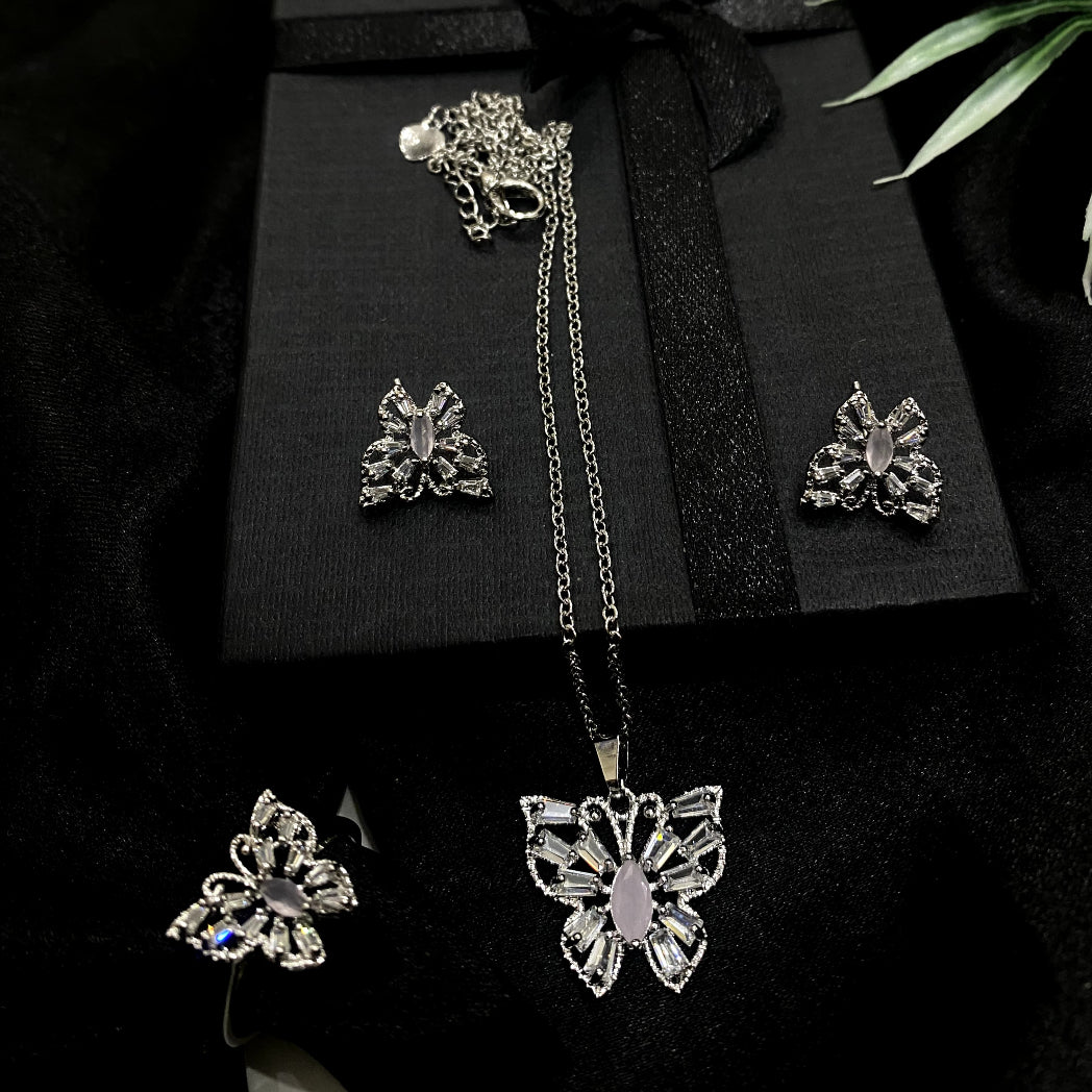 Butterfly Bliss 4 Piece Pendant Set (With Box)