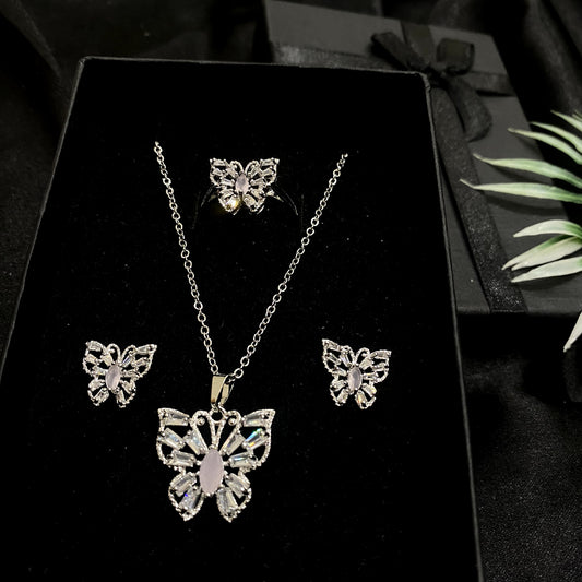 Butterfly Bliss 4 Piece Pendant Set (With Box)