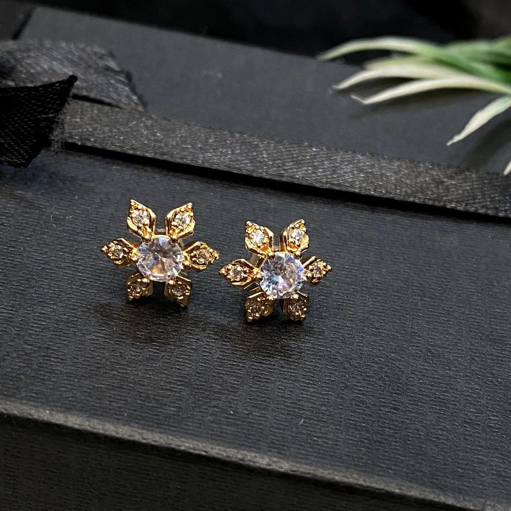 Floral Zircon ear-studs