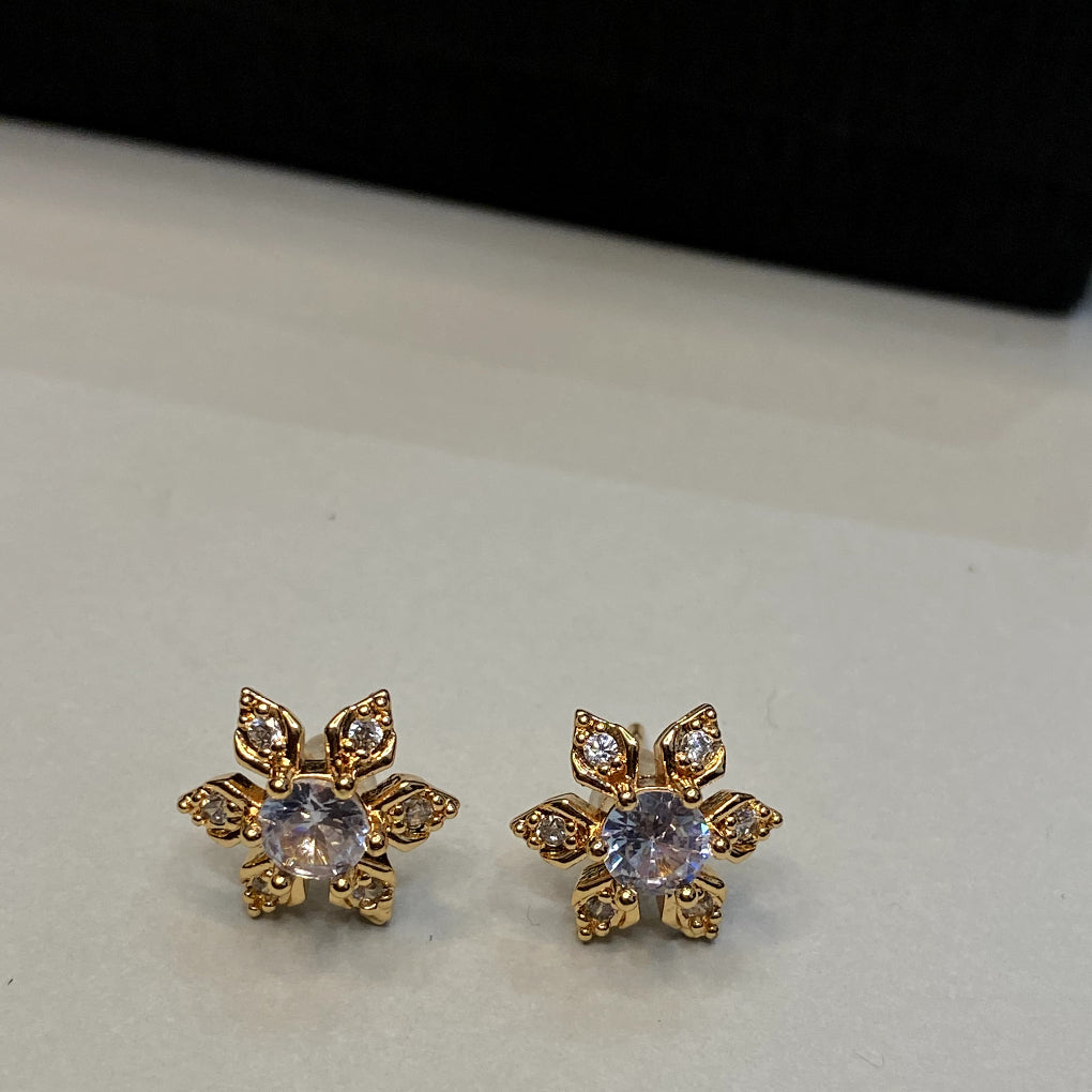 Floral Zircon ear-studs